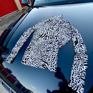 H&M Turtle Neck Long Sleeve Animal Print